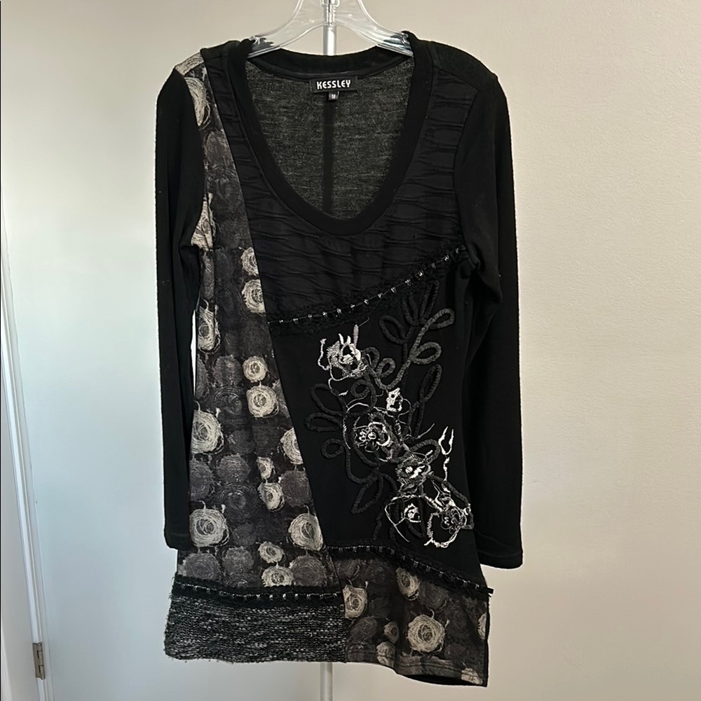 Black Floral Long Sleeve Dress